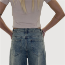 jeans con risvolto wide leg